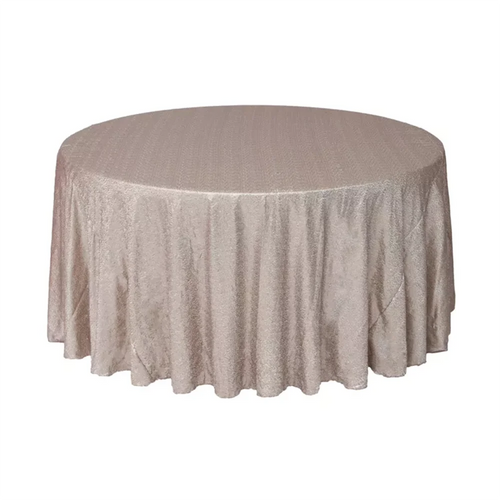 nappe table ronde élégante paillettes bleu royal beige gris moderne festive mariage anniversaire transparente