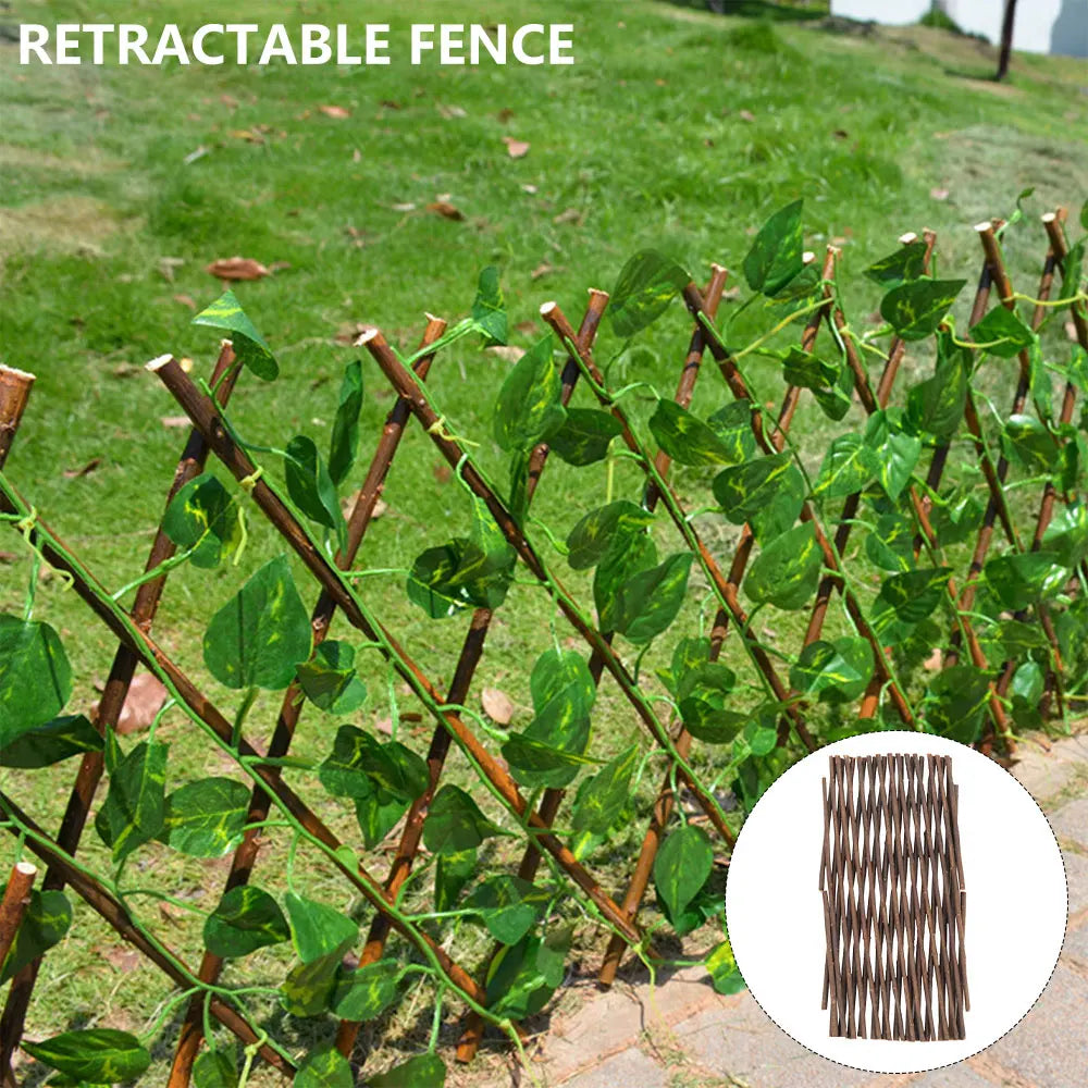 treillis jardin rétractable bois marron rustique plantes grimpantes artificielles clôture décorativeextérieur nature