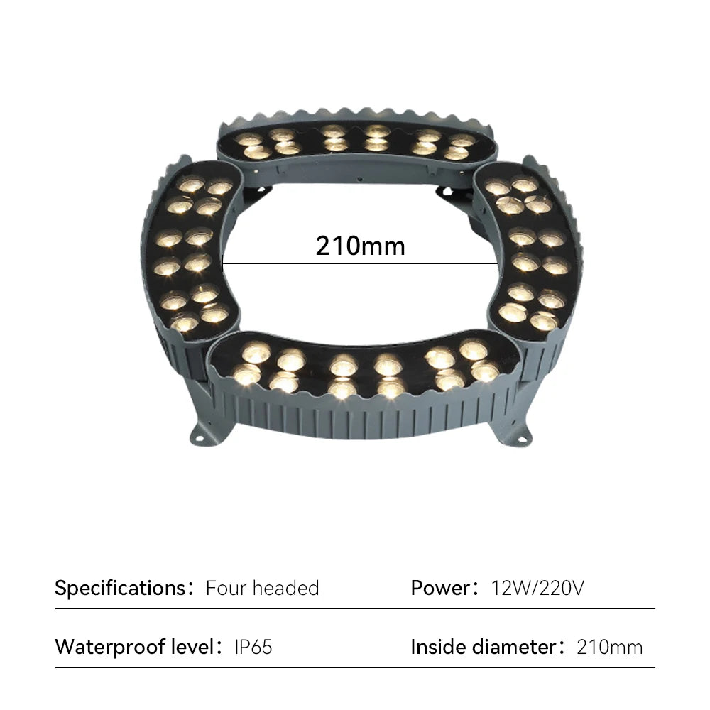 projecteur extérieur led aluminium ip65 spot arbre noir moderne éclairage paysager 210mm 310mm 380mm