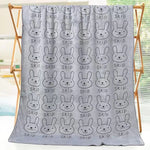 grande serviette bain microfibre enfant motif lapin doux absorbante séchage rapide coton