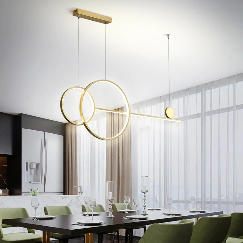 suspension lumineuse led contemporaine noir blanc doré géométrique minimaliste