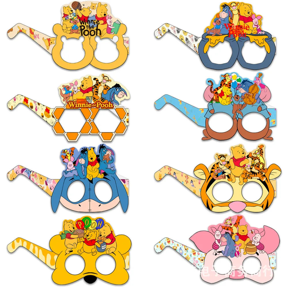 masques fête winnie ourson dessins animés carton opaques couleurs vives enfant anniversaire noel