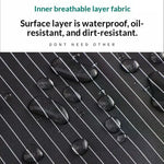 tablier professionnel bleu marine rayures verticales poche intérieure coussin amovible utilitaire cuisine