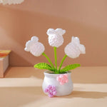 décoration maison tricotée bouquet fleurs artificielles anniversaire baby shower tricolore creative artisanal