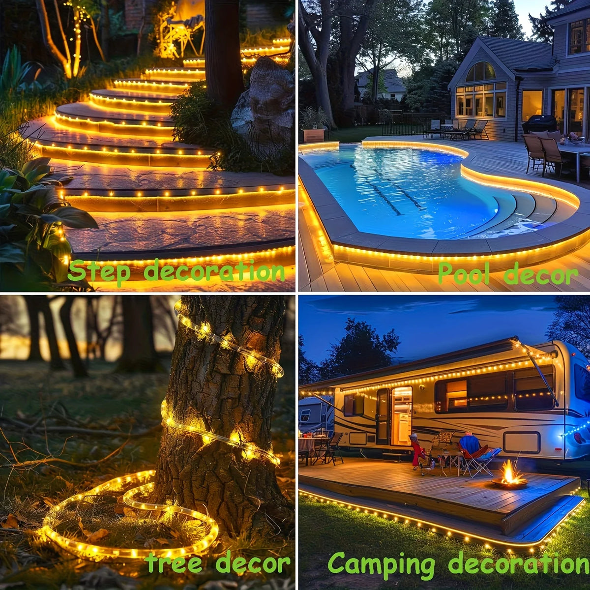 guirlande lumineuse multicolore 200 led modes clips moderneextérieur jardin fêtes