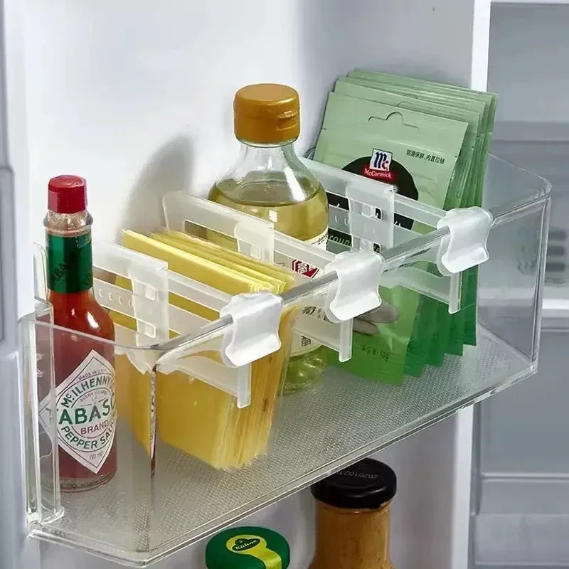 porte bouteilles cuisine transparent adhésif moderne pratique organisation réfrigérateur 4pcs