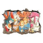 sticker mural 3d dessin animé paysages personnages fantastiques opaques adhésifs chambre bleu vert gris