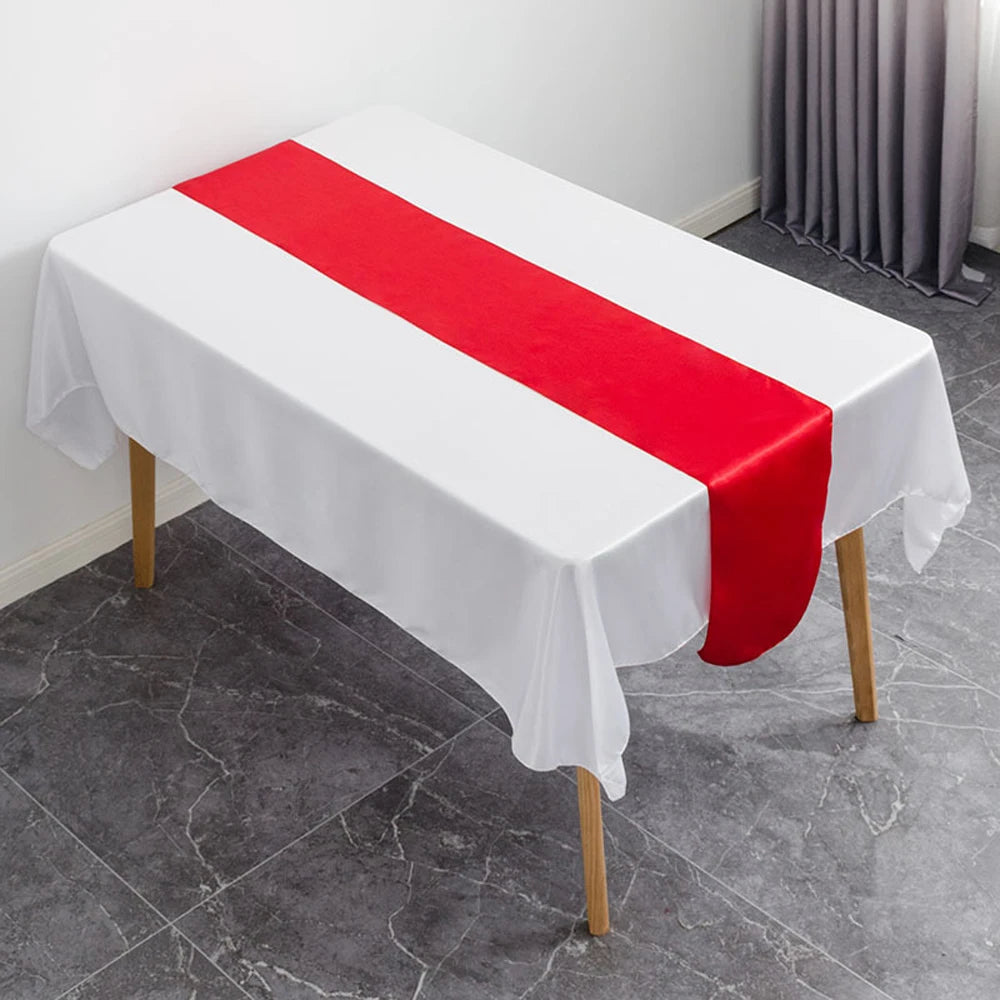 nappe satinée table fête blanc rouge rose anniversaire mariage baptême noël saint valentin