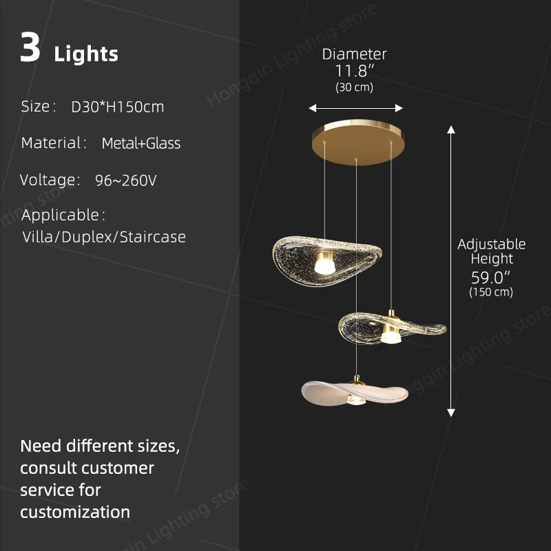 suspension lumineuse moderne pierre verre blanc doré led 4000k 3000k 6000k