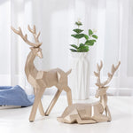 figurines cerfs géométriques noirs dorés modernes décor maison résine minimalistes