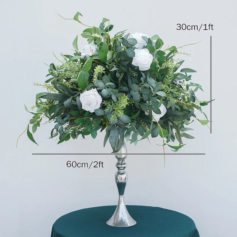 arche décorative fleurs artificielles feuillage vert mariage anniversaire baby shower extérieur table centerpiece naturel
