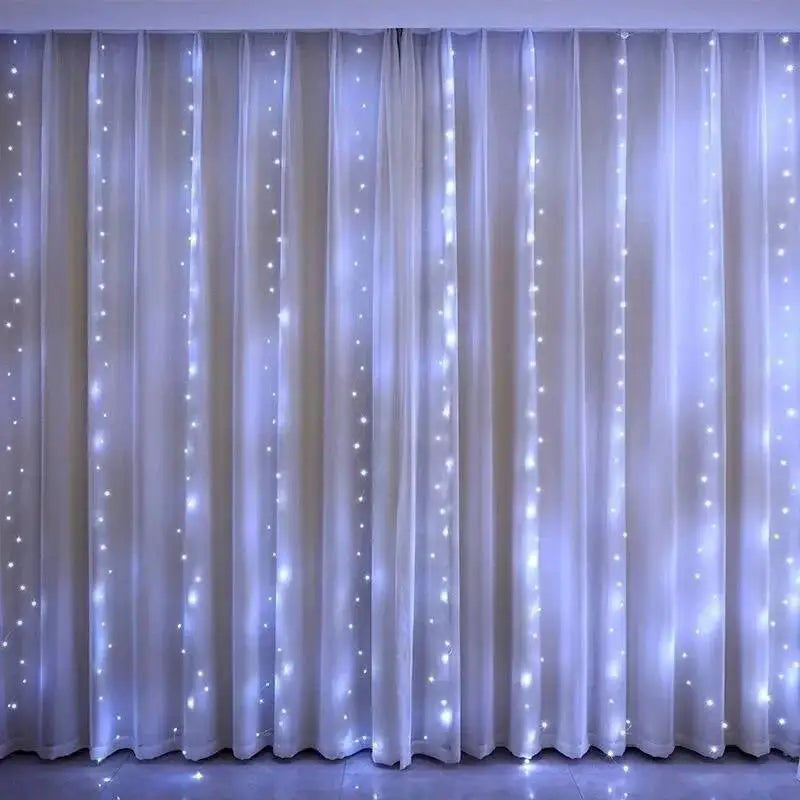 rideau lumineux led multicolore blanc points modernes télécommande usb noël chambre vacances