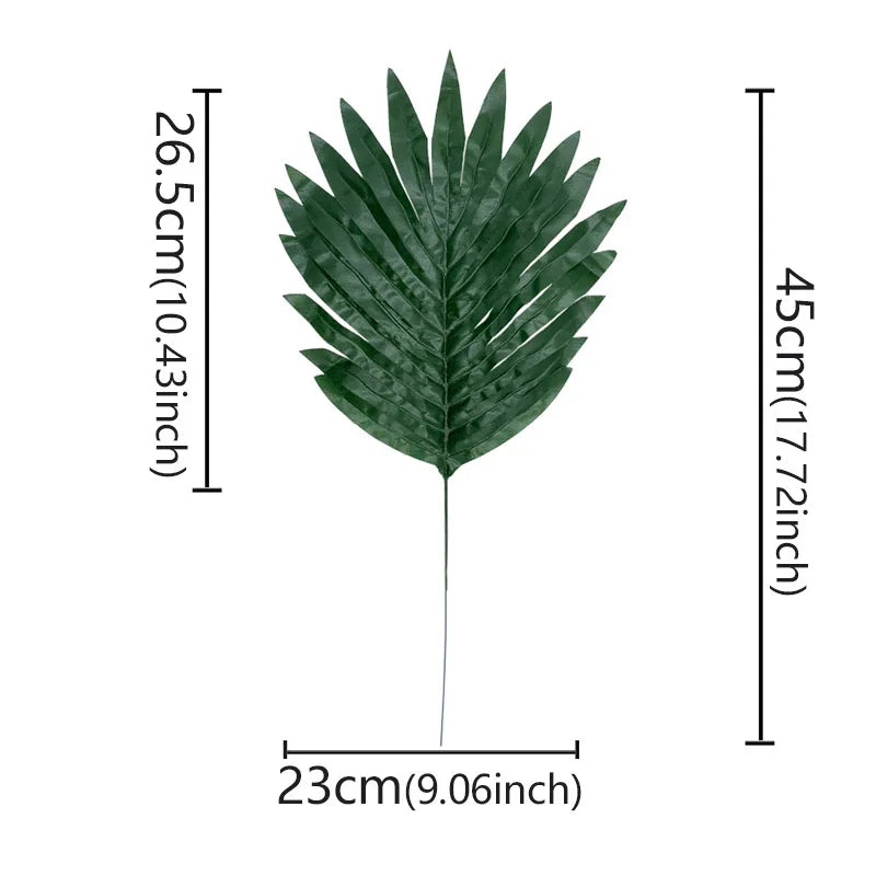 feuilles palmier artificielles vertes décorations tropicales naturelles mariage extérieur jardin fête maison