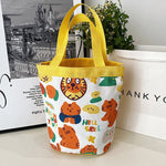 sac main tissu poignées détachables motif dessins animés blanc moderne opacité portable