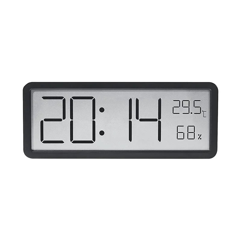horloge numérique murale blanc noir affichage led température humidité minimaliste moderne