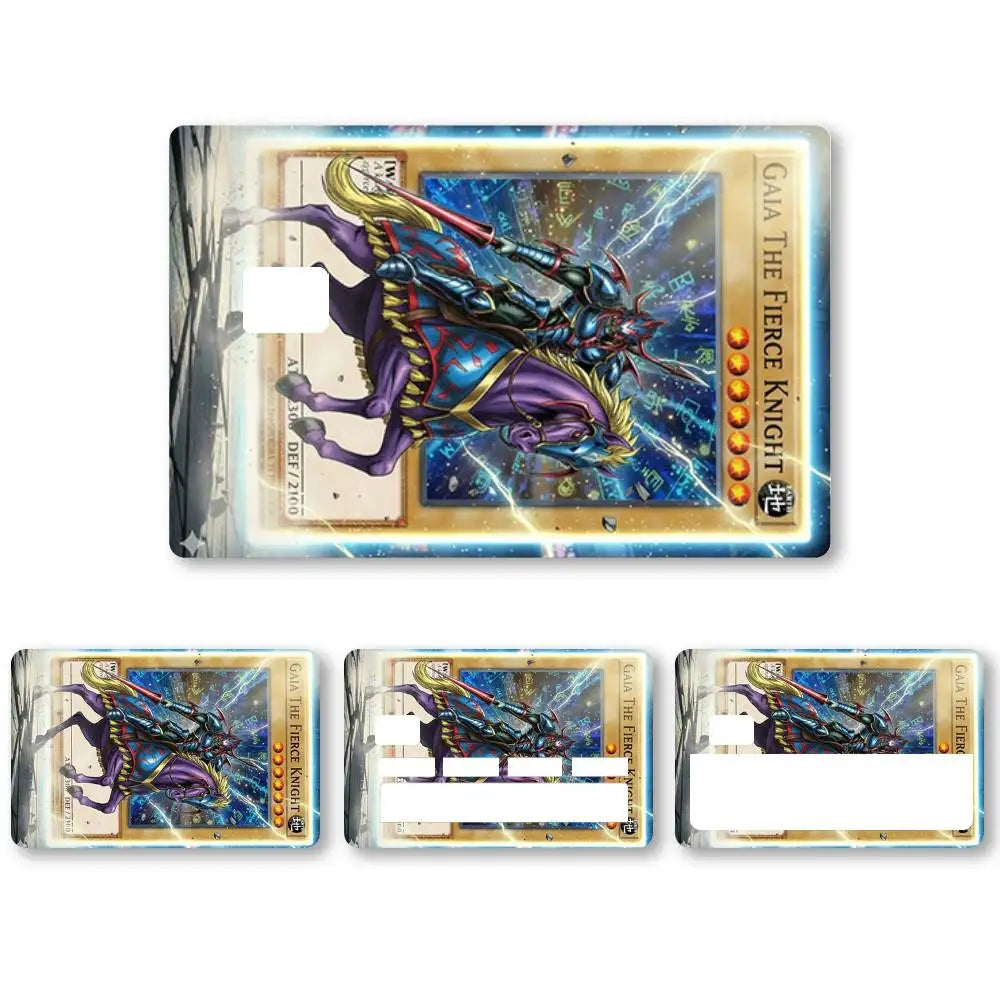 autocollants cartes crédit multicolores dessin animé illustrations fantastiques adhésifs protection cartes jeu set collection