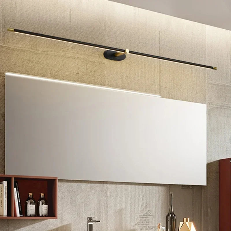 lampe salle bain moderne noir doré fixée mur 20 sources lumineuses led flux lumineux
