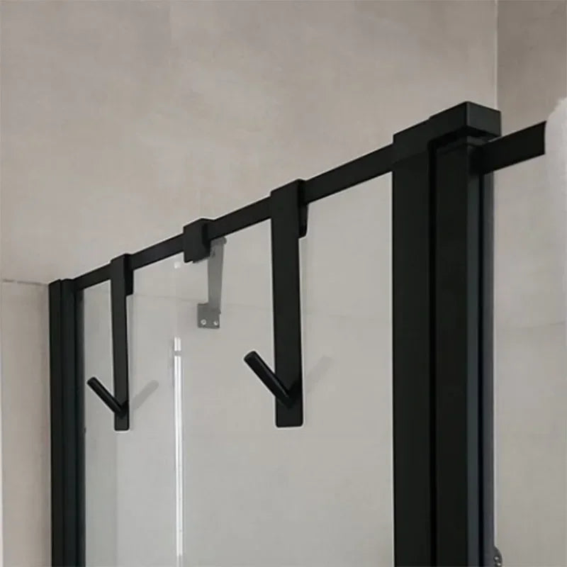 porte serviettes mural adhésif noir argent moderne salle bain minimaliste suspension accessoire