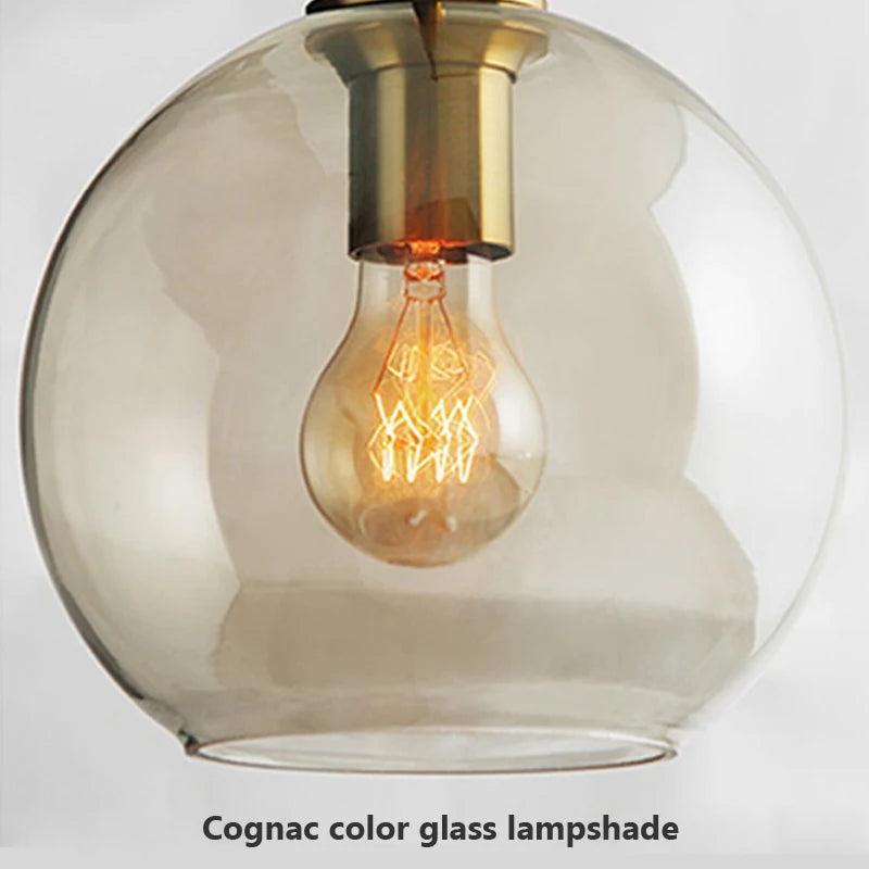 Lampe suspendue en verre brun pour décoration intérieure