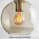 Lampe suspendue en verre brun pour décoration intérieure