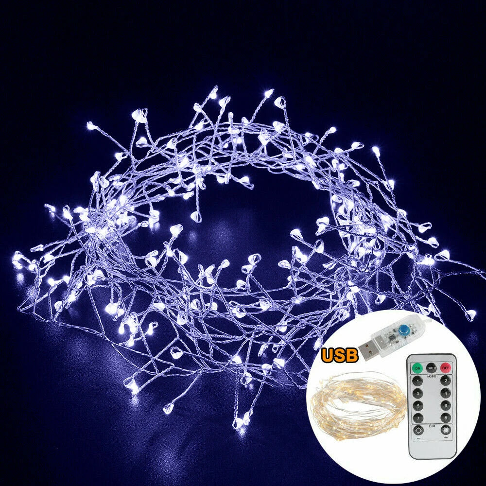 guirlande lumineuse led blanc chaud filament branché moderne décoration noël 3m 6m 100 leds