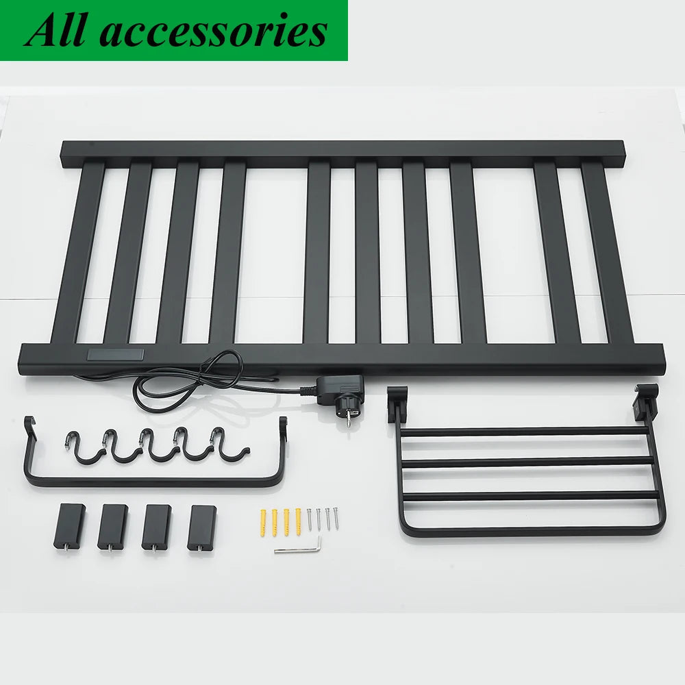 radiateur serviettes électrique acier inoxydable blanc noir moderne thermostatique touchscreen chauffage fibre carbone ipx4