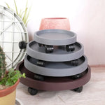 plateau plantes fleurs mobile rotatif roulettes base support eau gris blanc moderne 19cm 26cm