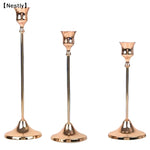 bougeoirs table décoration maison moderne doré lisses opaques set mariage anniversaire