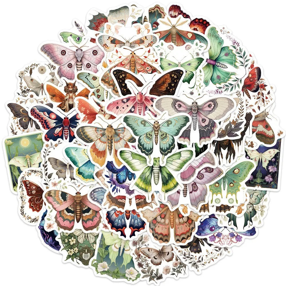 autocollants papillons multicolores art nouveau décoration bricolage 50 pièces opaques