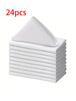 serviettes table polyester 40x40cm blanc noir unies réutilisables lavables anneau métallique durable classique