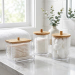 boîtes rangement coton tige transparentes moderne boites acrylique réutilisables minimaliste