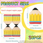 serviettes papier créatives crayon scolaire jaune rouge bleu noir festives 24 pièces