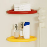 étagère salle bain rouge jaune moderne clips adhésifs pliable rangement angle