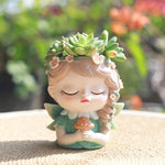 cache pot silicone forme figurine personnages accessoires floraux rose beige vert mignon decoratif