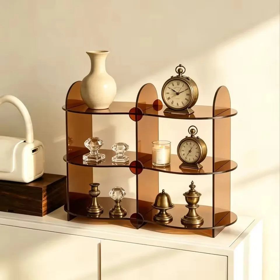 présentoir rangement tasses transparent moderne cuisine support minimaliste pieds accessoires pot gâteau