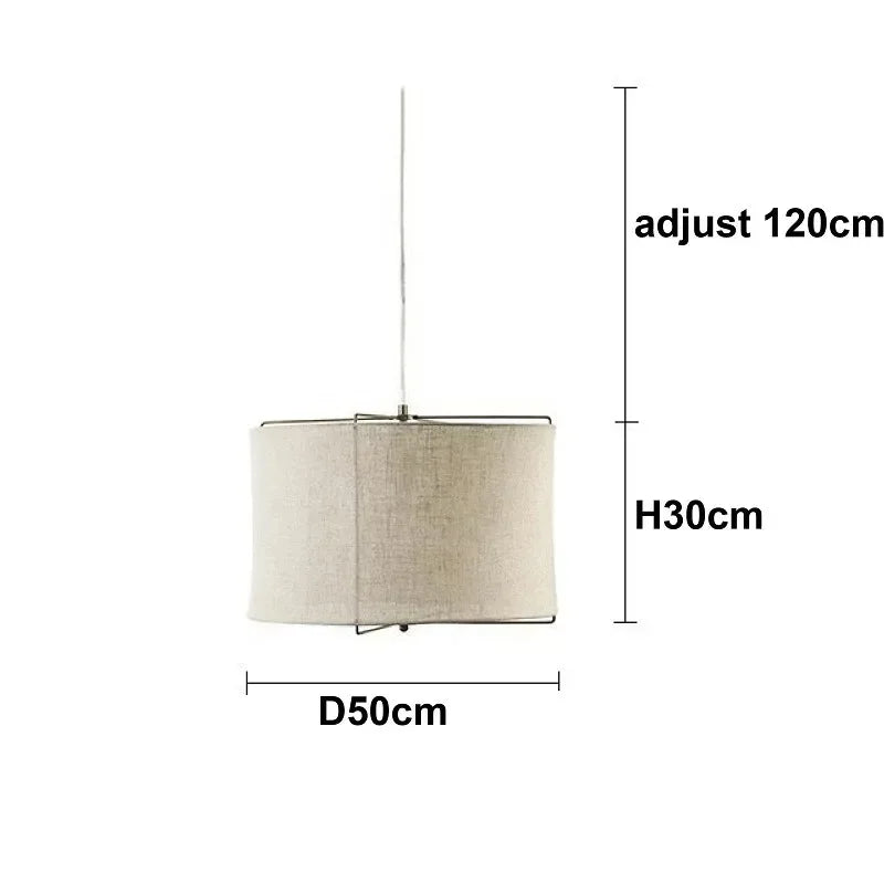 Suspension lumineuse moderne toile lin beige clair interrupteur tactile chambre salonhôtel