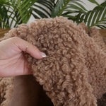 tissu bouclé imitation laine peluche beige bleu rose vert blanc poupée bricolage diy