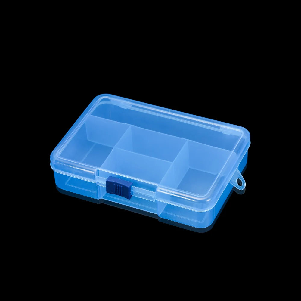 boîte rangement bijoux transparente rose bleu violet poignée compartiments plastique moderne pratique