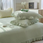 couvre lit coton tie dye rayures vert clair classique simple lit maison