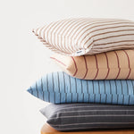 taies d'oreiller coton rayées 48x74cm blanc gris rose bleu minimaliste respectueux environnement maison lit