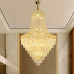lustre cristal doré classique encastrée ampoules E14 led moderne salon hall