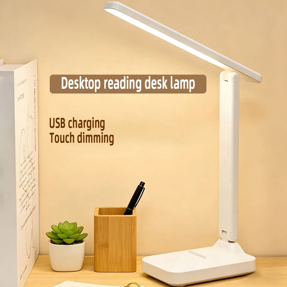 lampe pliable led rechargeable tactile luminosités blanc moderne sans fixation câble usb