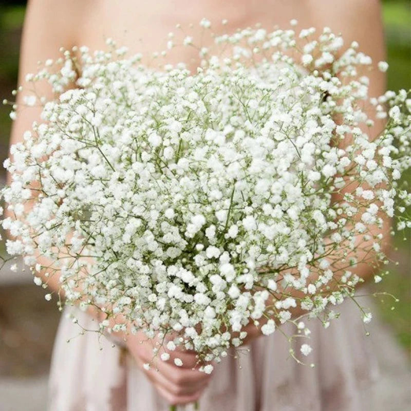 décoration intérieure bouquet artificiel blanc fleurs simples moderne 52cm transparent vase mariage anniversaire baby