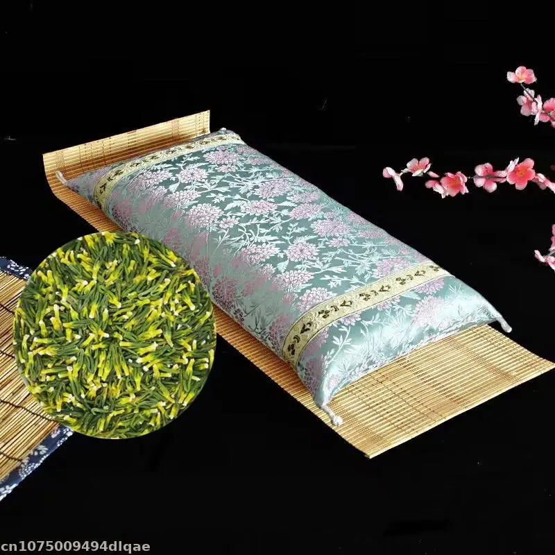 décoration intérieure herbes aromatiques séchées boîte bambou étui tissu pompons