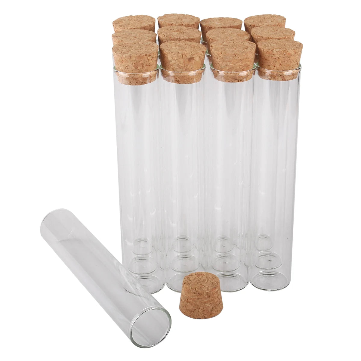 tubes essai verre bouchons liège 5ml 7ml 10ml 14ml 18ml 20ml 25ml 30ml