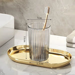 verres dents transparents moderne rayures vertes gris doré élégants