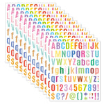 autocollants alphabet coloré moderne adhésif lettres chiffres symboles enfants transparents