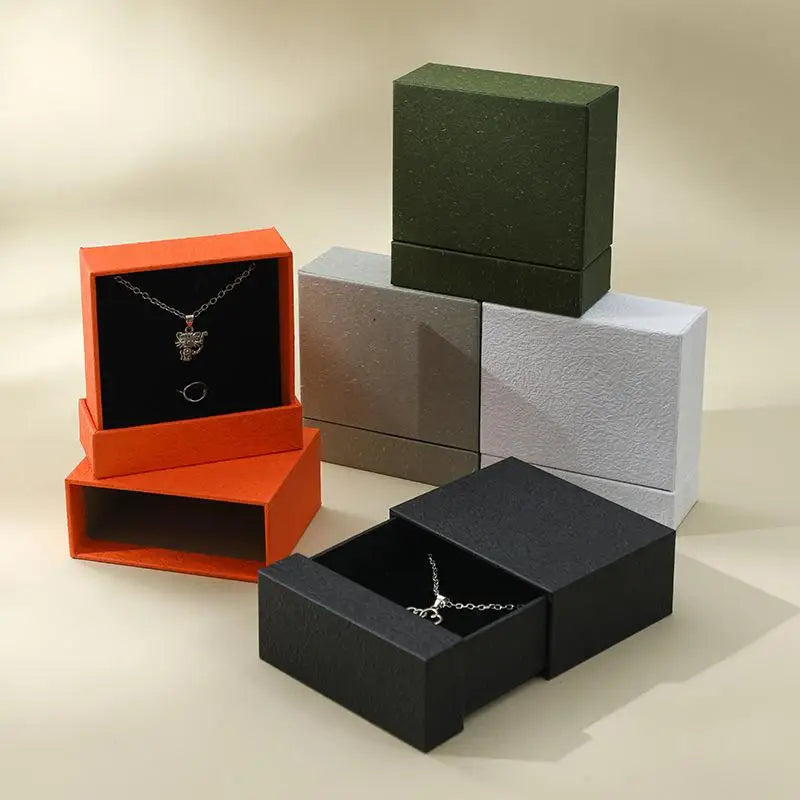 boîtes bijoux papier mat orange noir gris moderne multifonctionnel almacenamiento bijoux organizer