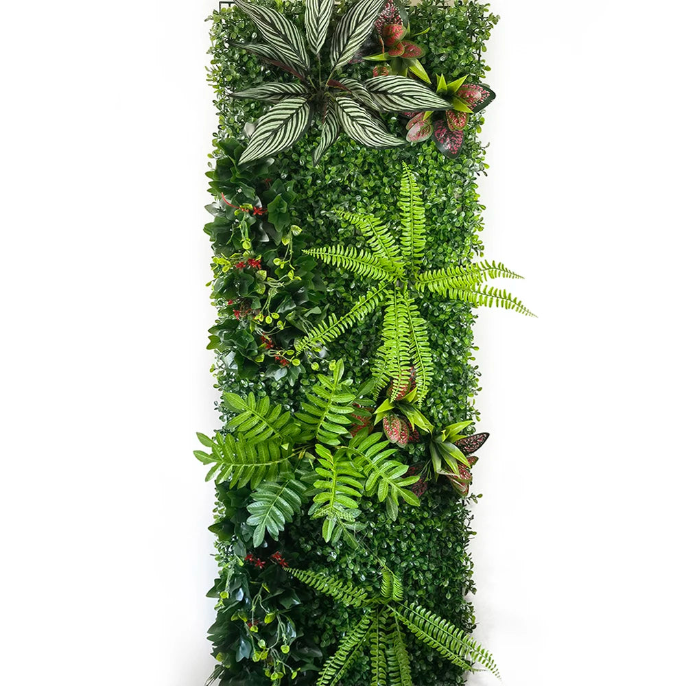 panneau végétal mural plante artificielle herbe décorative jardin extérieur moderne vert rouge blanc
