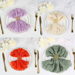 serviettes plissées modernes élégantes couleurs variées ruban doré coton fin 50cm 50cm décoration événementiel